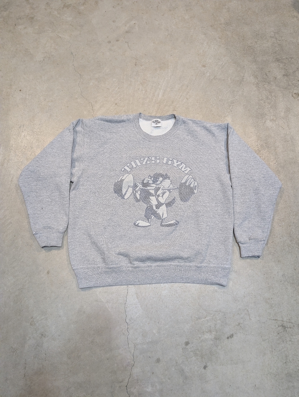 VTG 1991 ACME Grey Crewneck Sweatshirt Taz Gym Workout Mens L?